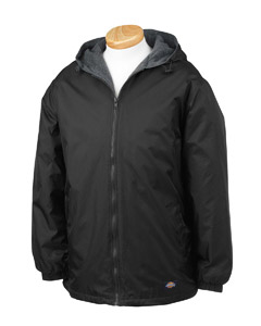 Fleece Lined Hooded Nylon Jacket