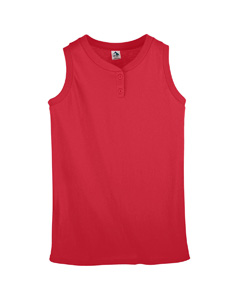 Girls Sleeveless Two Button Softball Jersey