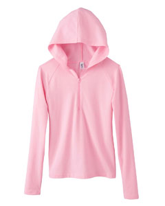 Women Cotton Spandex Half Zip Hoodie