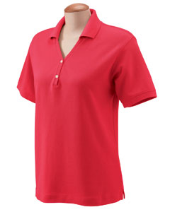 Women Pima Piqué Short Sleeve Y Collar Polo