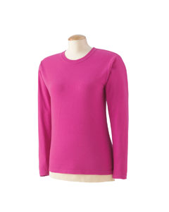 Women Ringspun Garment Dyed Long Sleeve T Shirt