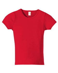 Women Ringspun Ribbed Scoop Neck T Shirt