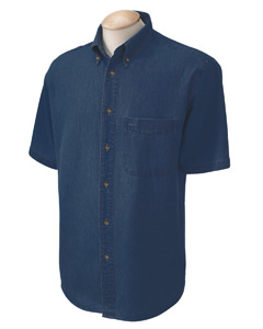 Men Short Sleeve Denim Shirt