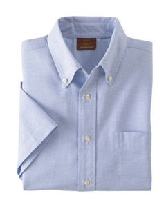Men Short Sleeve Oxford Shirt With Stain Release