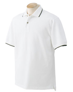 Men Two Color Tipped Silk Wash Piqué Polo