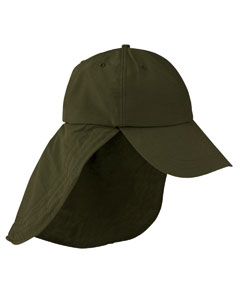 6 Panel Cap With Elongated Bill And Neck Cape