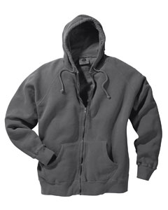 Men Pigment Dyed Ringspun Cotton Full Zip Hood