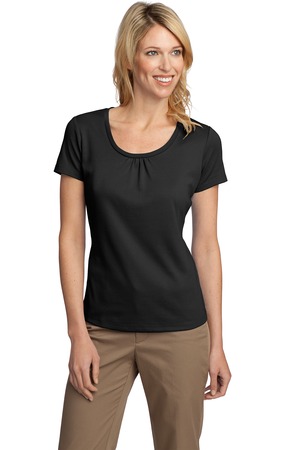 Port Authority® Ladies Silk Touch Interlock Scoop Neck Shirt