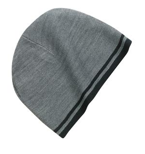 Fine Knit Skull Cap With Stripes