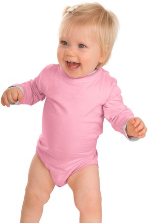 Infant Long Sleeve 1 Piece With Shoulder Snaps