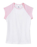 Girls Baby Rib Contrast Cap Sleeve Raglan