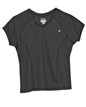 Women Double Dry Textured V Neck T Shirt