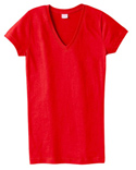 Women Fine Jersey V Neck Longer Length T Shirt