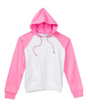 Women Two Tone full Zip Raglan Hoodie