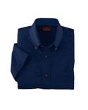 Mens Short Sleeve Twill Shirt With Stain Release