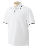 Men Two Color Tipped Silk Wash Piqué Polo