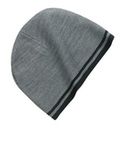 Fine Knit Skull Cap With Stripes