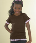 Girls Baby Rib Double Ruffle Tee